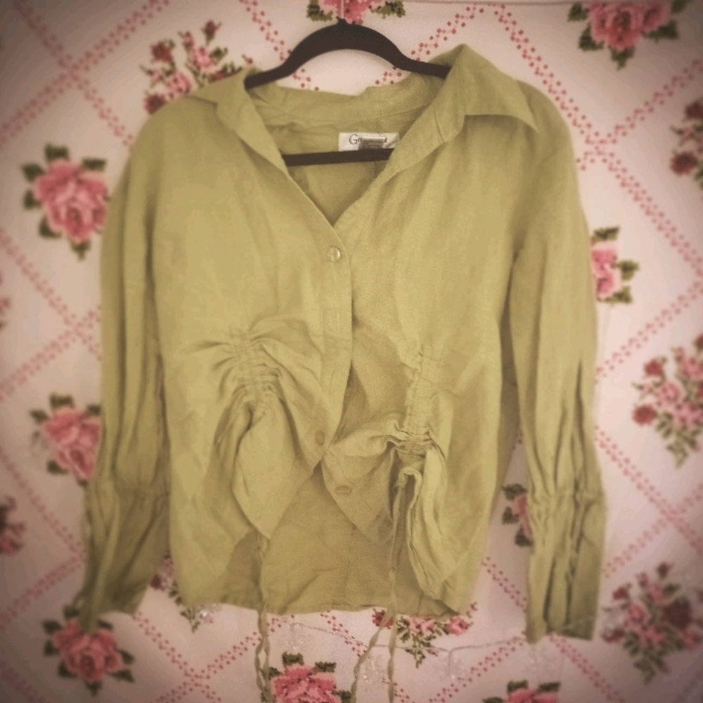 Vintage y2k Georgiana by naji drawstring top